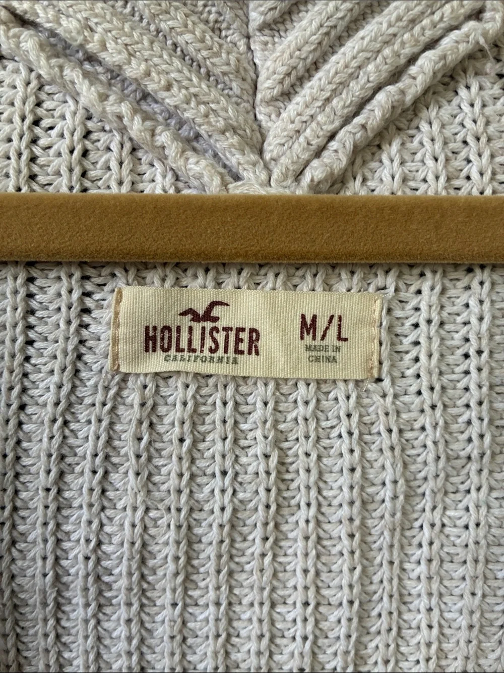 Hollister Cream Open-Front Pocket Cardigan - Picture 2 of 7